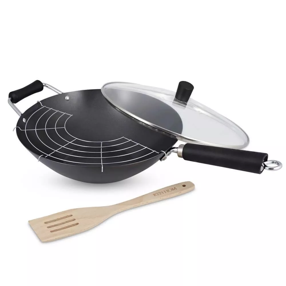 Ken Hom Excellence Non-Stick 4 Piece Carbon Steel Wok Set